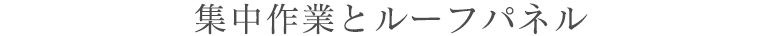 集中作業とルーフパネル